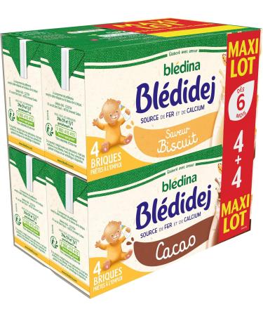 Bl dina Bl didej Milky Baby Cereals From 6 Months Cocoa/Biscuit Flavor Maxi Pack of 4 x 8 Packs of 32 x 250 ml - Buy Online on GoSupps.com