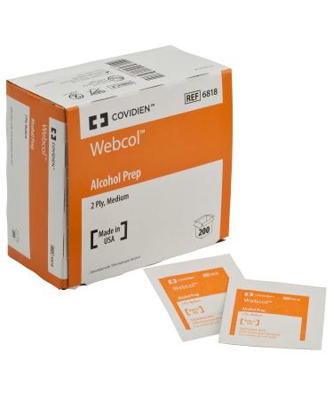 Covidien 6818 Webcol Alcohol Prep Sterile 2-ply Medium (Pack of 4000)