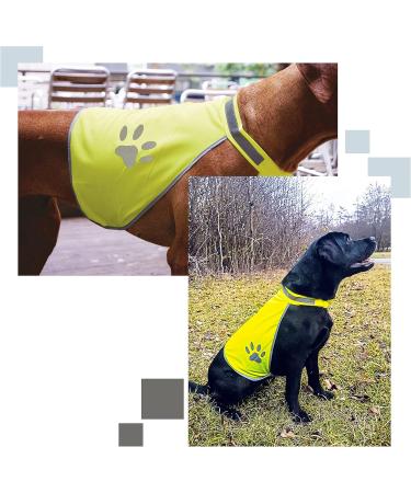 Veproli Dog Safety Vest - Customizable with Name - Reflective Neon Yellow - Various Sizes Available (L) - International Shipping - Buy Online on GoSupps.com