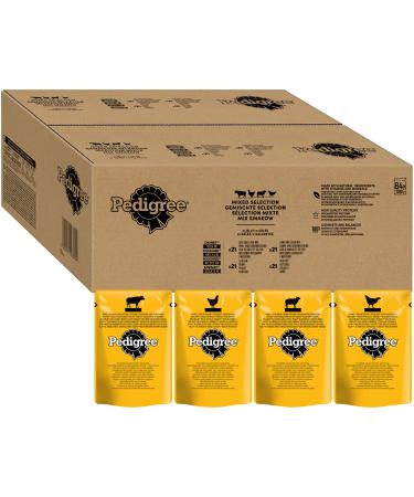 Pedigree adult multipack Mixed selection in jelly - dog water feed in a portion bag for adult dogs - 4 varieties - 84 x 100g multipack adult Mixed selection in jelly 8.4 kg (1 Pack)