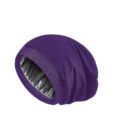 Alnorm Purple Oversized Slouchy Beanie Hat | Soft & Warm Stretchy Cap - Buy Online on GoSupps.com