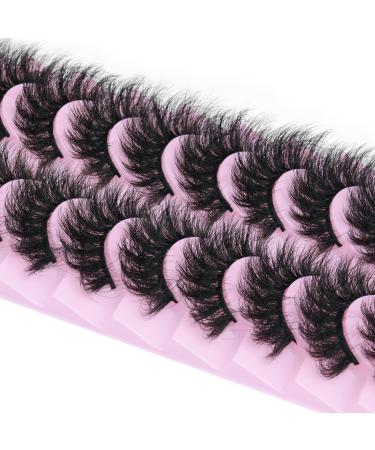 wiwoseo Eyelashes Mink Fluffy Wispy Lashes that Look Like Extensions Curly Lashes Strip Thick Volume Dramatic 20MM Angel Eyelashes Fluffy Extension False Lashes 10 Pairs Pack