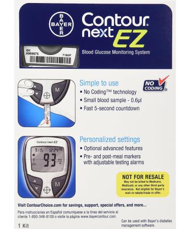 Bayer Contour Next Ez Blood Glucose Monitoring Kit - Accurate Diabetes Testing System - Buy Online on GoSupps.com
