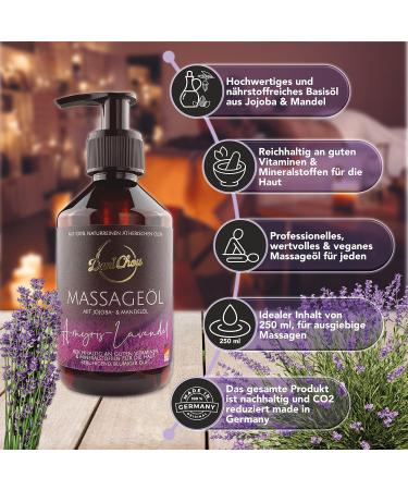 Danichou Amyris Lavender Massage Oil 250ml - 100% Vegan Natural Relaxing Fragrance - Deep Relaxation & Well-Being - No Colors or Preservatives - Buy Online on GoSupps.com