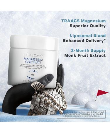 Codeage Magnesium Glycinate Powder Supplement 2-Month Supply - Bisglycinate Chelate, Unflavored, Liposomal Delivery - Chelated Magnesium Powder Mineral - Non-GMO Vegan - 3 oz - Buy Online on GoSupps.com