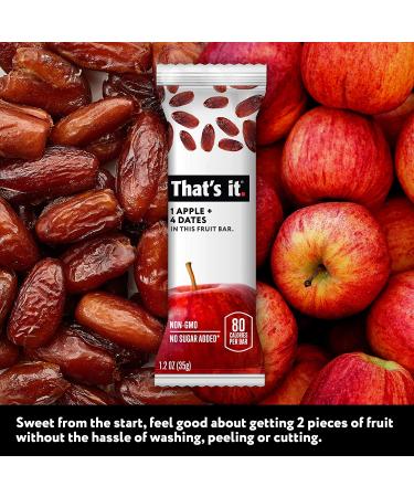 That's it. Apple + Dates Real Fruit Bar | High Fiber Vegan Snack | Gluten Free & Paleo | Non GMO & Sugar-Free | 12 Pack - Buy Online on GoSupps.com