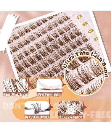 Buy Brown Lash Clusters - Natural Look Wispy Eyelash Extensions C Curl | DIY Home Lash Extensions by Newcally Cluster-B - Buy Online on GoSupps.com