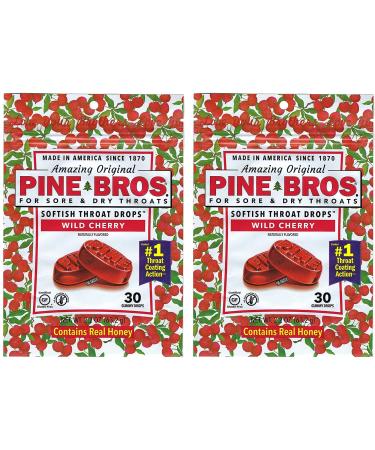 Pine Bros. Softish Throat Drops Value Pack Wild Cherry 30 ea(pack of 2) by Pine Bros.
