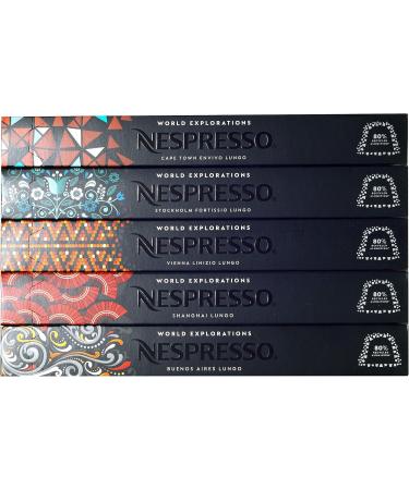 Nestle Nespresso Nespresso World Explorations Pack Koffie Envivo Fortissio Linizio Shanghai Buenos Aires Lungo 50 Capsules - Buy Online on GoSupps.com