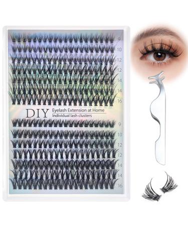 Lash Clusters Natural Individual Lash Extensions DIY Wispy Faux Mink Lash Tray at Home False Eyelashes Multi-type Mix Bottom 30D 40D 280PCS