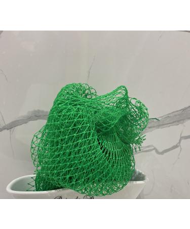 Home Gems Ultra Thick Exfoliating African Bath and Shower Sponge | 2-in-1 Body and Bath Scrubber | COARSE - HARD Net | Green