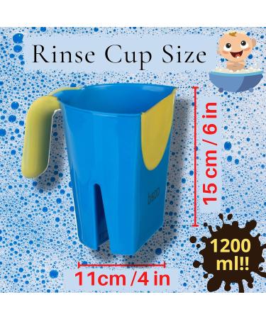 Bisoo Baby Shower Cap and Rinse Cup Set for Boys and Girls 6 Months+ | Adjustable Bath Visor for Eye and Ear Protection - Shampoo Rinse Jug Included - Buy Online on GoSupps.com