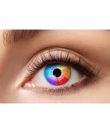 Eyecatcher 84080341-759 - Colored contact lenses 1 pair for 12 months rainbow carnival Halloween
