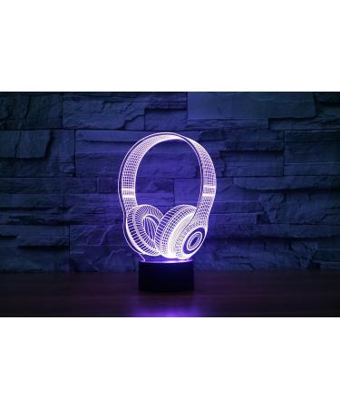 3D Hologram Headphones Lamp - Night Light for Kids & LED Bedside Decor - Buy Online on GoSupps.com