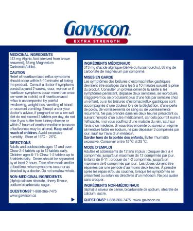 Gaviscon Extra Strength Cherry 60 Count Chewable Foamtabs - Buy Online on GoSupps.com