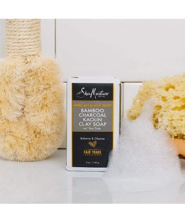 SheaMoisture African Black Bamboo Charcoal Soap Wash - 5oz Kaolin Clay Cleanser - Buy Online on GoSupps.com
