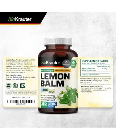 BIO KRAUTER Lemon Balm 250 Capsules & St. John s Wort Tincture 4 Fl. Oz - Buy Online on GoSupps.com
