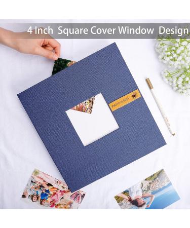 Hautoco Large Self-Adhesive Photo Album for 4x6 and 8x10 Pictures - 60 Pages Scrapbook with Metallic Pen - Blue - Buy Online on GoSupps.com