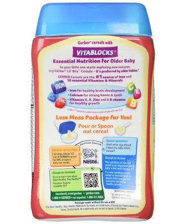 Gerber Lil' Bits Oatmeal Cereal 8+ Months â€“ Banana Strawberry 8 oz (227 g) â€“ Healthy Baby Food - Buy Online on GoSupps.com