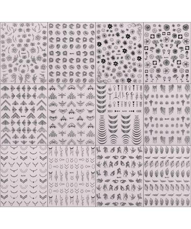 JMEOWIO Floral Nail Art Stickers - 12 Sheets, Self-Adhesive Design Decals for Spring/Summer Nails - Buy Online on GoSupps.com