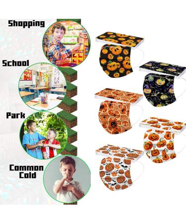 50PC Halloween Disposable Face_Masks for Adults Kids 3-Ply Colorful Breathable Face_Mask with Nose Wire Protective Facemask (50PC disposable for Kids I) - Buy Online on GoSupps.com