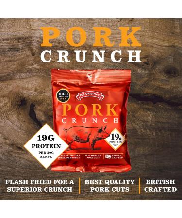 Pub Original - Crispy Salted Pork - High Protein Snacks - Box of 18 x 30g packs - Buy Online on GoSupps.com