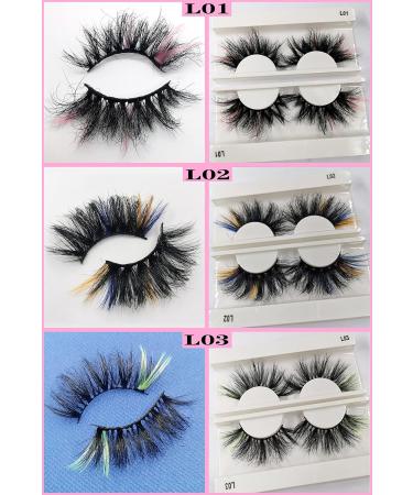 25mm Colored Mink Lashes - Dramatic Fluffy False Eyelashes for Festivals & Cosplay - 20 Pairs - Buy Online on GoSupps.com