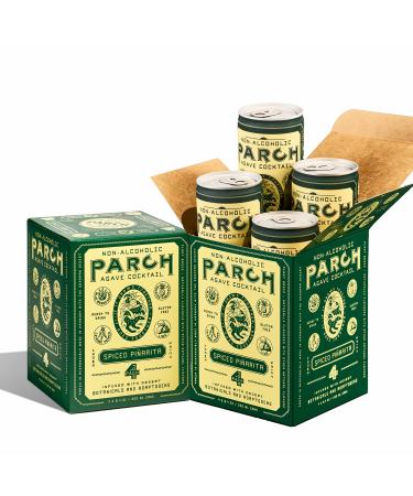 PARCH Spiced Piarita Ready to Drink Non Alcoholic Agave Cocktail Infused with Desert Botanicals & Adaptogens, Plant Based, Gluten Free & Vegan, Inspired by the Sonoran Desert (8.4 oz x 8 Pack)