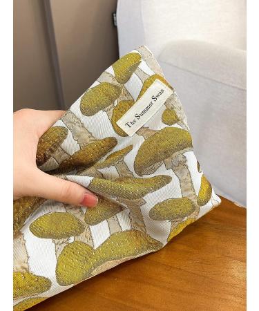 Floral Cosmetic Bag | Large Makeup Pouch for Travel and Daily Use - Mushroom Yellow - Buy Online on GoSupps.com