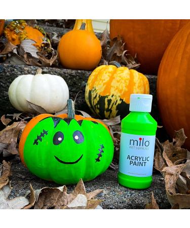 Milo Fluorescent Acrylic Paint Set - 6 Neon Colors | 4 oz Bottles | Made in the USA | Non-Toxic Craft Paint for Artists & Kids | UV Reactive | Glow in Black Light - Buy Online on GoSupps.com