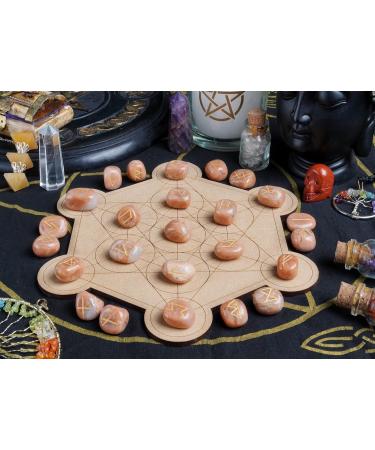 Crocon Peach moonstone Rune Tumble Shape Gemstone Rune with Elder Futhark Alphabet Engraved 25 pcs Runes Set Crystal Divination Healing Chakra Reiki with a Pouch Size : 15-20 mm - Buy Online on GoSupps.com