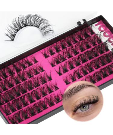 Cluster Lashes Fluffy Individual Lash Clusters DD Curl DIY Russian Lash Extensions Wispy Eyelash Clusters Eyelash Extension at Home by TOOCHUNAG B-Natural