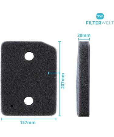 Buy 2 Set Filter for Miele T1 9164761 Dryer - High-Quality Foam & Sponge Lint Filter for Heat Pump Dryers | 207 x 157 x 30mm - Buy Online on GoSupps.com