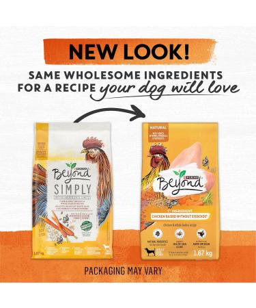 Beyond Simply Natural Dry Dog Food Farm-Raised Chicken & Whole Barley- 10.8 kg Bag 10.8 kg (Pack of 1) - Buy Online on GoSupps.com