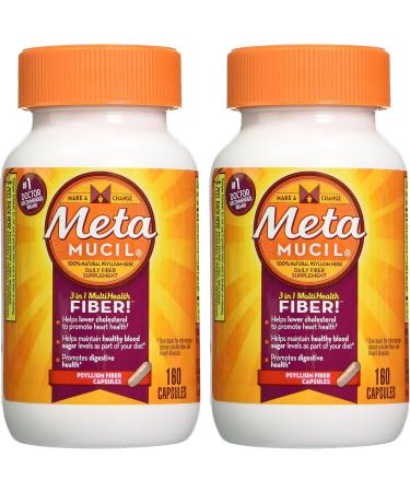 Metamucil Psyllium Fiber Capsules - 160 Count Bottle - 100% Natural - Pack of 1 - Buy Online on GoSupps.com