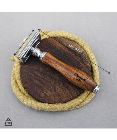 Wooden Shaving Kit for Men - Double Edge Safety Razor, Badger Brush, Soap, Bowl, and Carrying Box - Perfect Gift for Dad - Buy Online on GoSupps.com