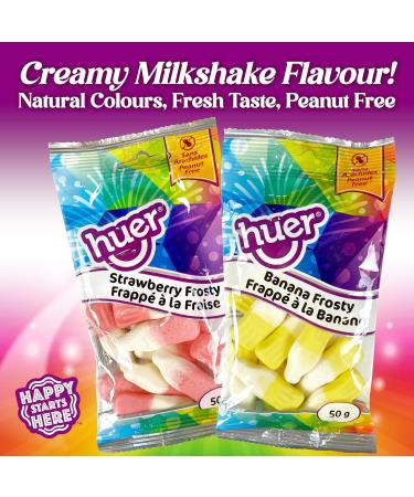Huer - Frosty Strawberry Pocket Pals12 Pack Fruity Creamy Milkshake Flavour Soft & Chewy Gummy Candy Natural Colours 50g Bag (Pack of 12) Stocking Stuffers Christmas Gift - Buy Online on GoSupps.com