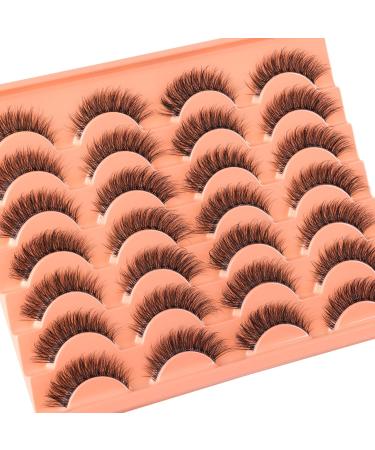 Natural False Lashes Cat Eye Eyelashes Clear Band 14 Pairs Fluffy Fake Lashes Natural Look Wispy Eyelashes Extensions Volume Cat Eye Lashes Strips 8-14MM by Zegaine Fairy - Buy Online on GoSupps.com