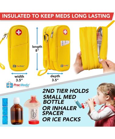 PracMedic Bags Epipen Carry Case - Insulin Cooler Travel Case for Diabetic Supplies - Yellow Diabetic Supply Bag - Buy Online on GoSupps.com