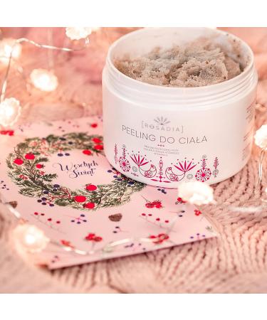 Rosadia Body Peeling - Vegan Natural Exfoliant with Rose Hip Kernels for Clear Skin Ingrown Hairs & Back Acne - 245g - Buy Online on GoSupps.com