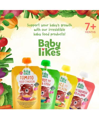 Organic Halal Baby Food Pouches - Stage 2 Carrot Lamb Puree 12x130g for 7+ Months - Buy Online on GoSupps.com