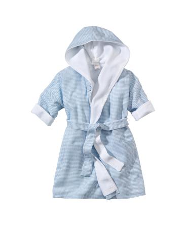 wellyou baby-children's bathrobe Vichy check for girls and boys 100% cotton size 68-122 74-98 blue white