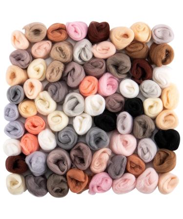 72pcs 7.6 oz Needle Felting Wool- 24 Dark Colors Nature Fibre Wool Yarn Roving Needle Felting Hand Spinnings for Wool Felting Yarn Supplies DIY Craft Materials, 3g/Pack Dark Colors(72pcs) - Buy Online on GoSupps.com