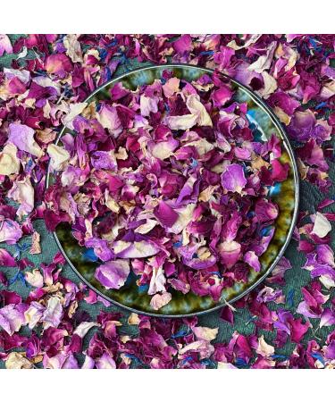 Edible 'Enchanted Forest' Pink Red and Burgundy Rose with Blue Cornflower Dried Flower Petal Mix - 50g - Food Grade - Culinary - Cake - Bake - Decoration (184) Cornflower 50g