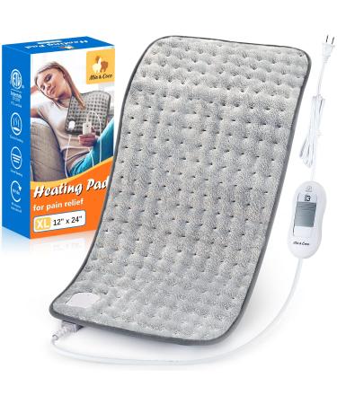 Mia&Coco XL Electric Heating Pad for Back Pain with Auto Shut Off in 90 min  Dry Heat Only  3 Heat Level Settings  100% Soft Comfortable Polyester XL Extra Large King Size 12 x 24