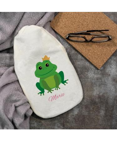 Personalized Hot Water Bottle with Cozy Cover - Ideal Gift for Kids & Adults (800ml | Frog Design) - Buy Online on GoSupps.com