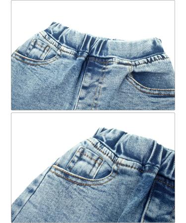 SEAUR Baby Boys Blue Ripped Jeans | Elastic Waistband Denim Pants 18-24 Months - Buy Online on GoSupps.com