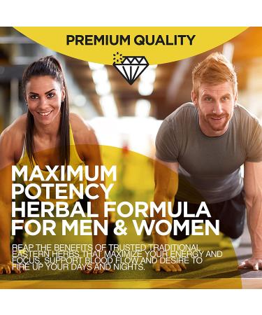 Premium Horny Goat Weed Extract with Maca Root, L-Arginine, Tongkat, Ginseng & Saw Palmetto - 1000mg Epimedium Icariins for Immunity, Stamina & Energy - Performance Herbal Supplement for Men & Women - Buy Online on GoSupps.com
