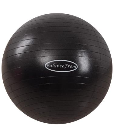 BalanceFrom Anti-Burst and Slip Resistant Exercise Ball Yoga Ball Fitness Ball Birthing Ball with Quick Pump 2 000-Pound Capacity Black 22-inch M