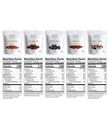 Nutruit Gourmet Healthy Snack Variety Box (Pack of 20) - Vegan, Gluten Free, Non-GMO, Plant Based, High Fiber - 10 Flavor Variety Pack - 1.1oz Premium Snack Packs - Buy Online on GoSupps.com